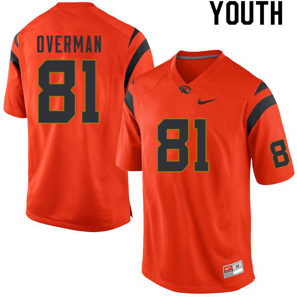 Youth #81 Jake Overman Oregon State Beavers College Football Jerseys Sale-Orange